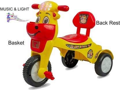Panda Happy Birthday Musical Tricycle Ride-on For Boys and Girls(Yellow)