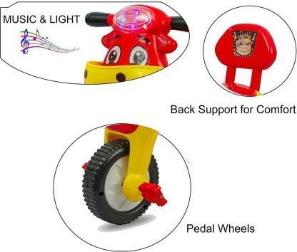 Panda Happy Birthday Musical Tricycle Ride-on For Boys and Girls(Red)