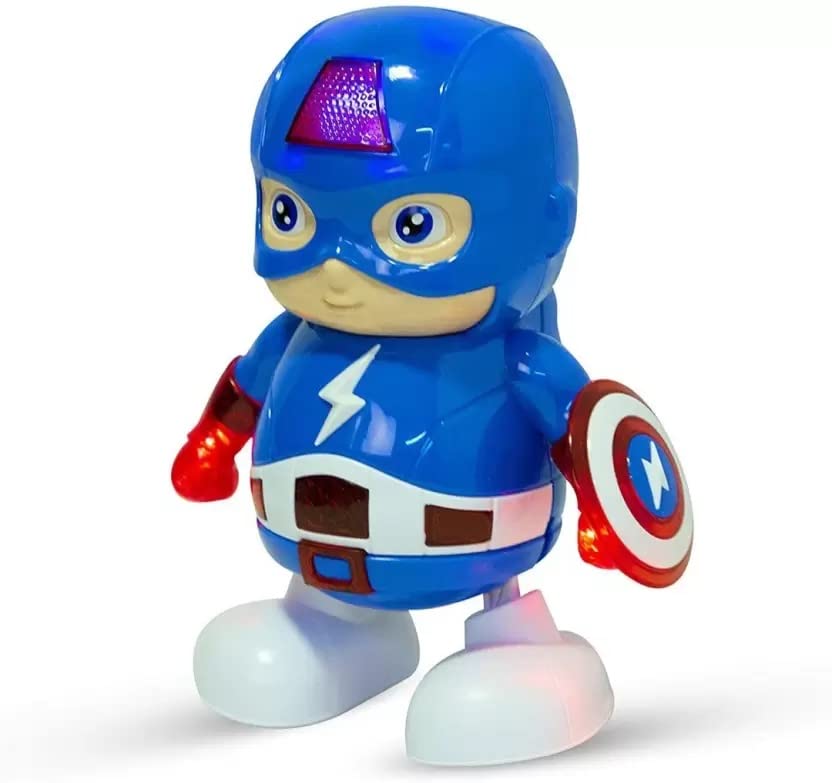 Dancing Superhero Captain America Action Figure , Lights and Music, Interactive Toy
