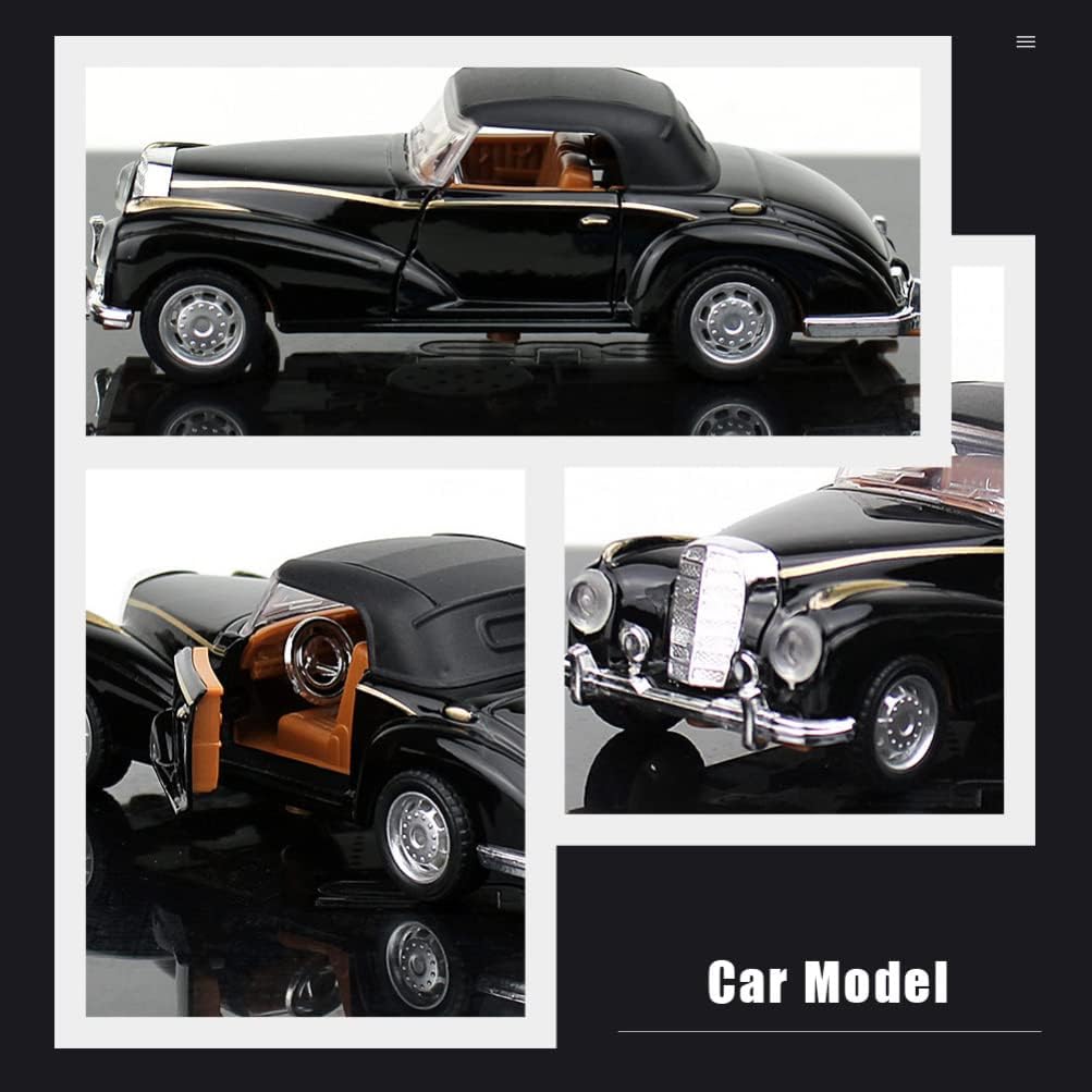 Classic Cars 1:32 Scale Die Cast Metal cars Black With Roof