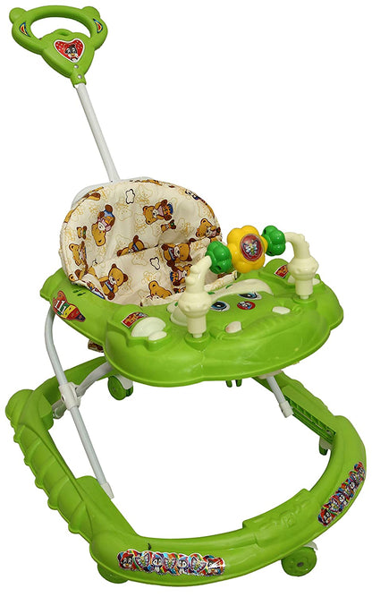 Panda 111 Baby Walker: Height-Adjustable Musical Walker For Kids-Green