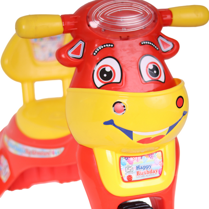 Panda Happy Birthday Musical Tricycle Ride-on For Boys and Girls(Red)