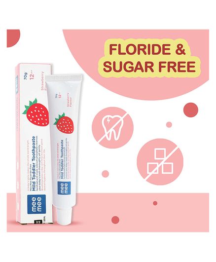 Mee Mee Fluoride-Free Strawberry Flavor Toothpaste - 70 Gram