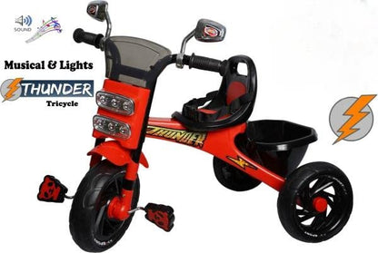 Panda Thunder Tricycle For kids 2-5 Years Kids Comes With Light & Music (RED)