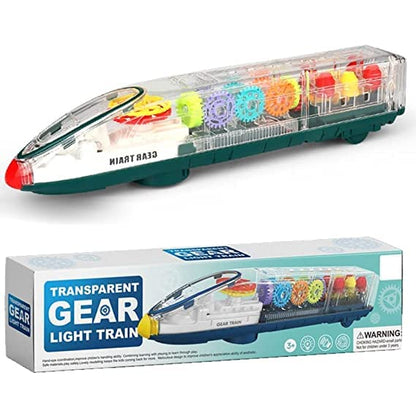 Gear Transparent Train With Music And Lights - Multicolor