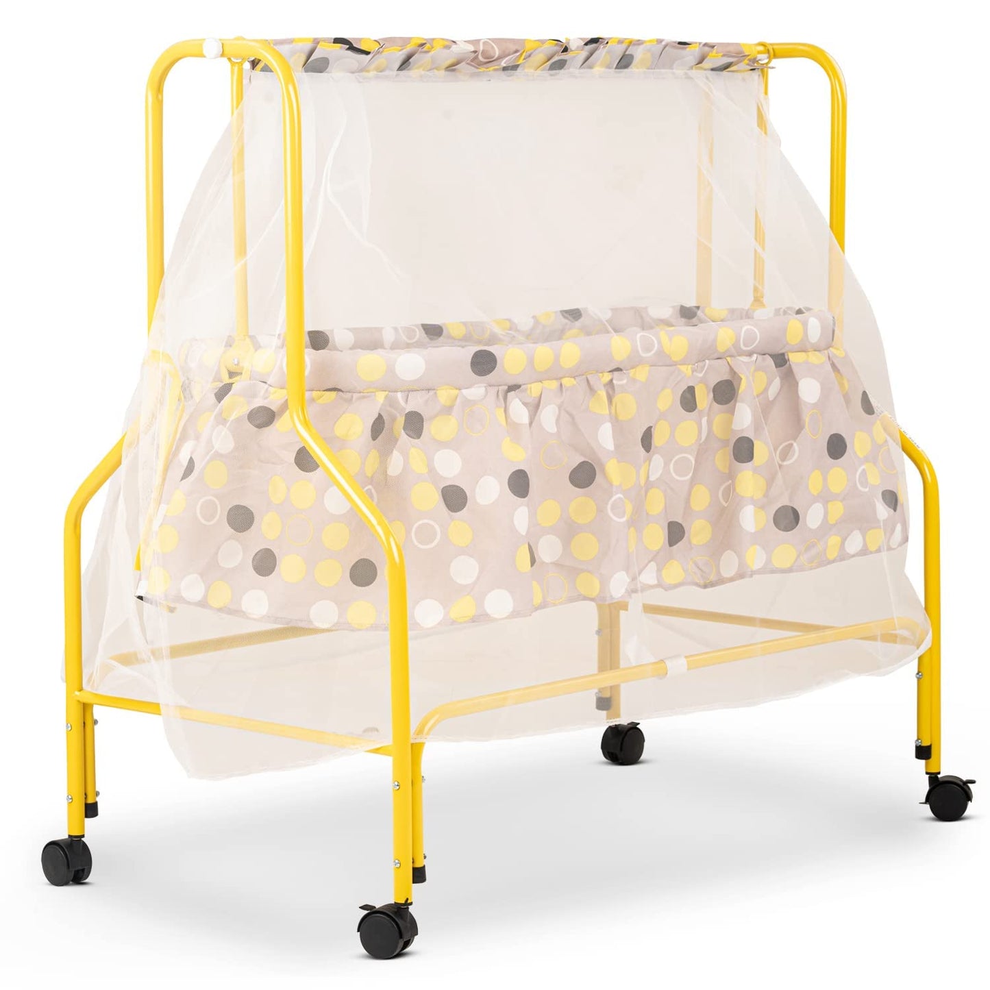 BAYBEE Enchant Baby Swing Cradle for Baby with Mosquito Net for 0 to 12 Month Boys Girls (Yellow)