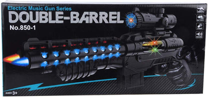 Double Barrel Electric Musical Toy Gun With Vibration