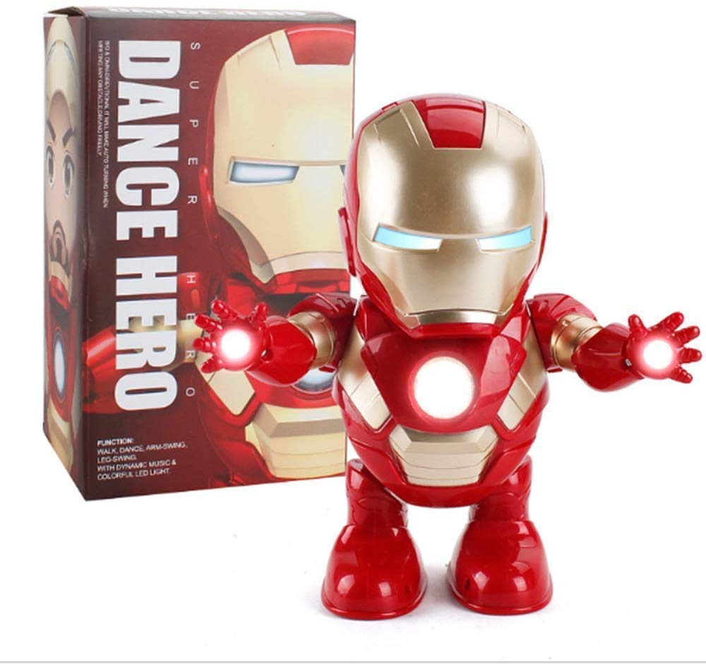Dance Hero Iron Man Musical Toy With Openable Mask With Flashing Lights
