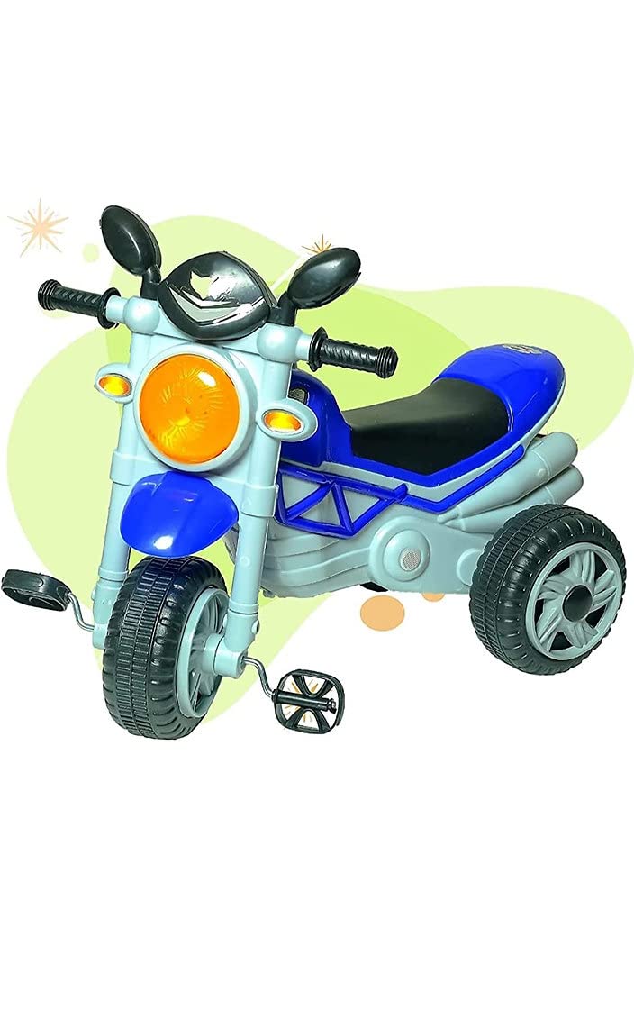 Rainbow's Bullet Tricycle With Music And Light Baby Rideon Bike(Blue)