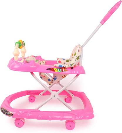 Panda 111 Baby Walker: Height-Adjustable Musical Walker For Kids-Pink