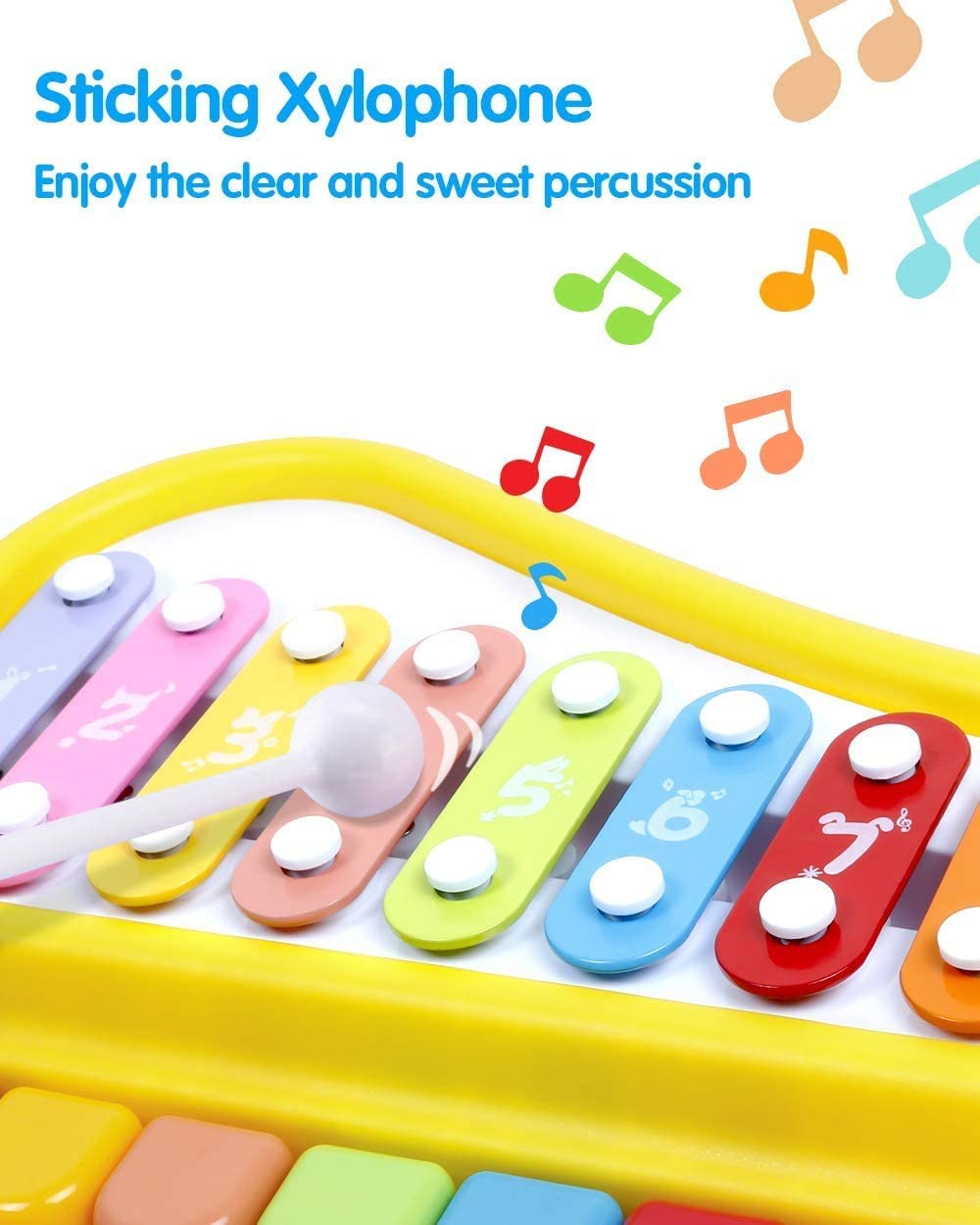Melody Musical 8 Keys Xylophone and Piano (Red)