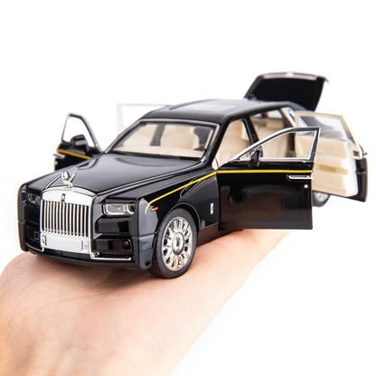 Rolls Royce Model 1:24 Scale Model Die cast Metal Pullback Toy car with Openable Doors & Light(Black)
