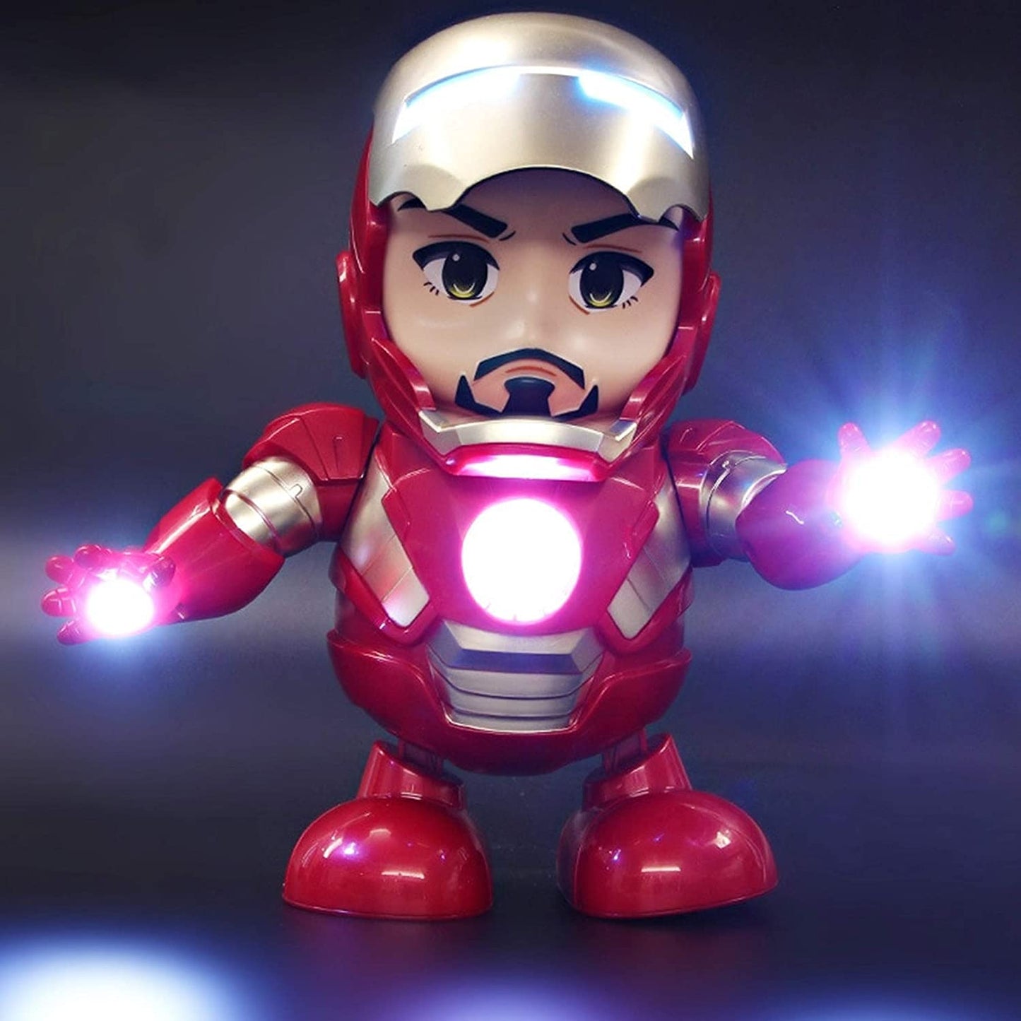 Dance Hero Iron Man Dancing Musical Robot Toys With Openable Mask With Flashing Lights