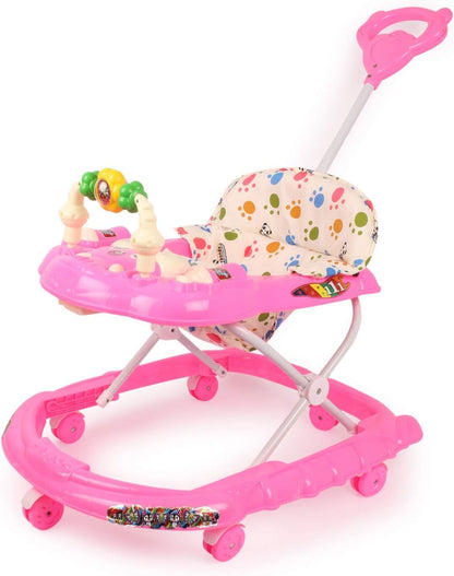 Panda 111 Baby Walker: Height-Adjustable Musical Walker For Kids-Pink