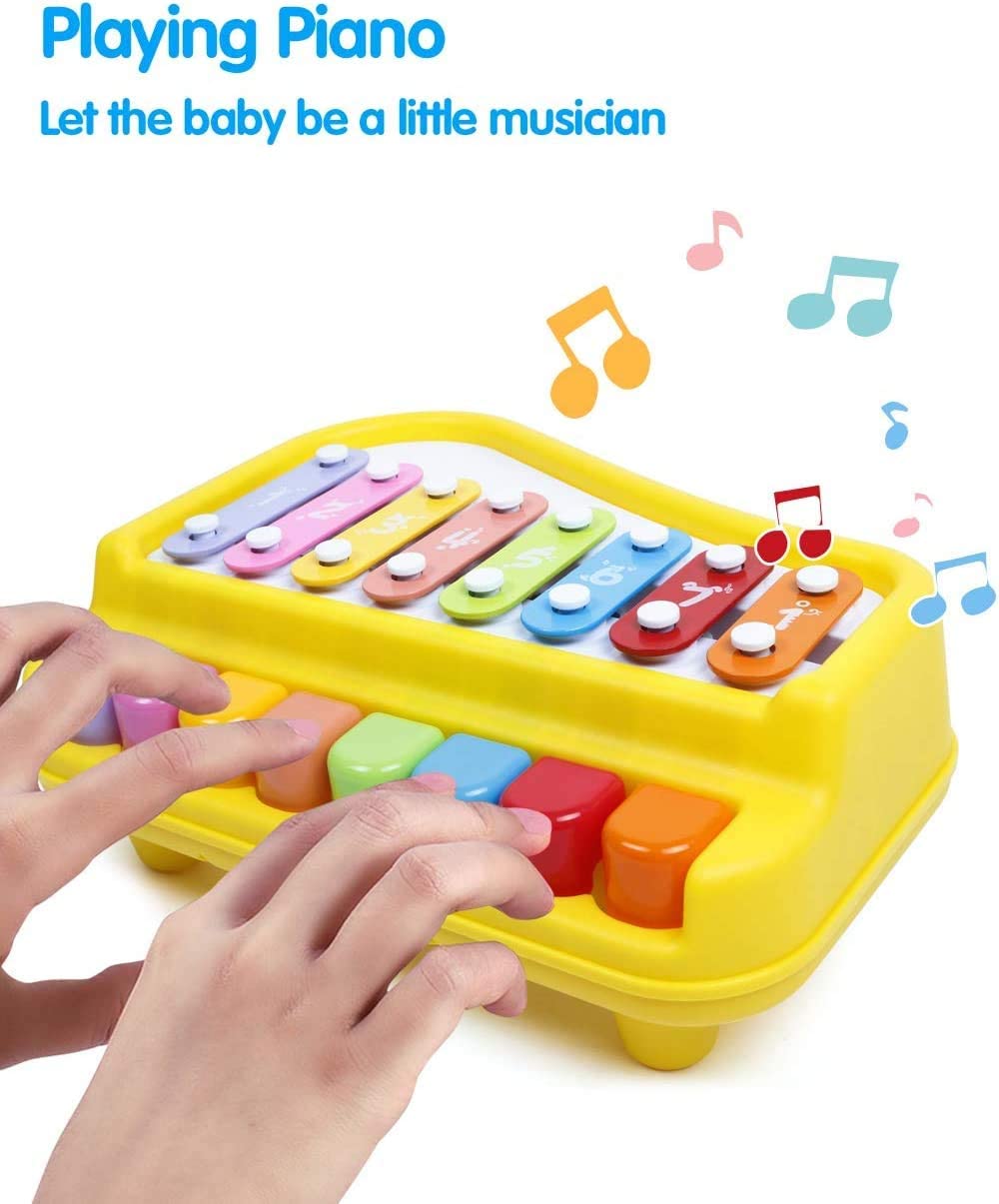 Melody Musical 8 Keys Xylophone and Piano (Red)