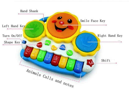 Drum Keyboard Musical Toys with Flashing Lights - Animal Sounds and Songs,Plasti