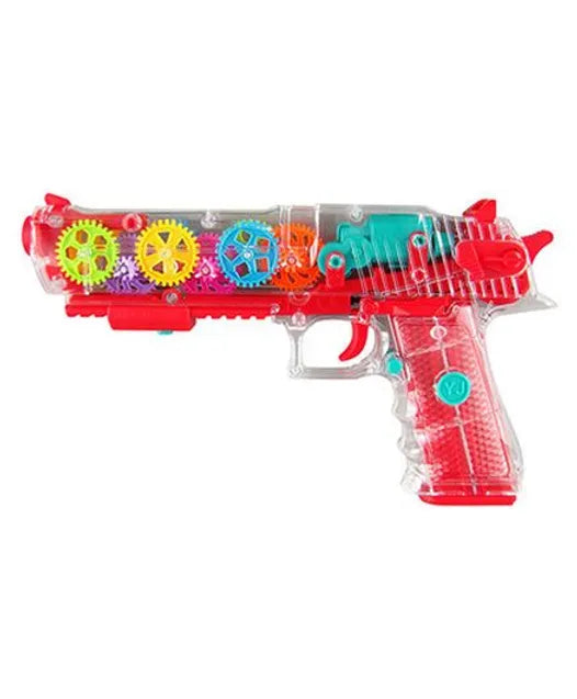 Transparent Electric Gear Concept Projector Gun Toy With Light And Sound - Blue