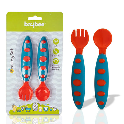 Ultra Soft Baby Spoon Set for Baby Feeding, Non Toxic BPA Free(RED)