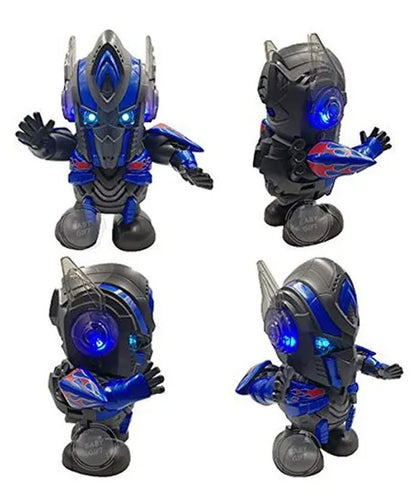 POPPINS 360 Degree Bump and Go Dancing Super Hero Robot Toy with 3D Lights and Music - Transformers
