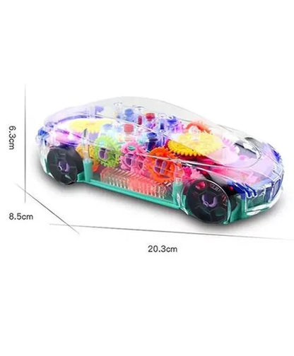 360 Degree Bump & Go Rotating Transparent Concept Racing Car - Multicolor