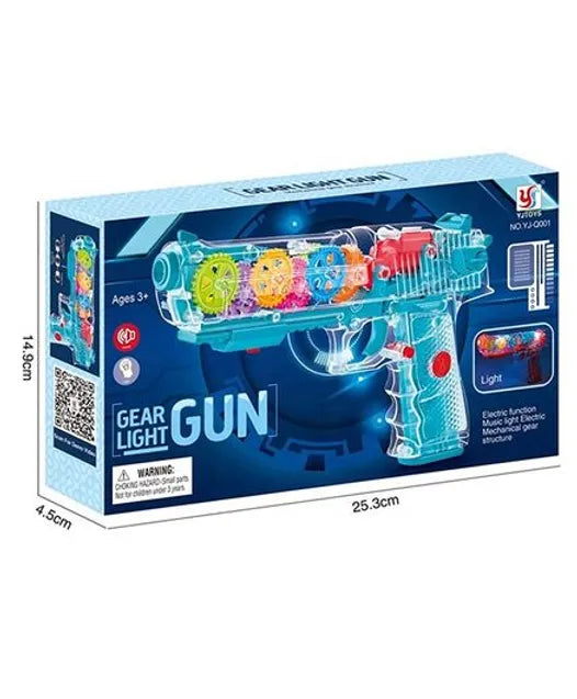 Transparent Electric Gear Concept Projector Gun Toy With Light And Sound - Blue
