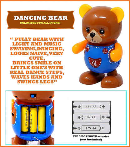 Poppins Brand  Musical Dancing Bear With Music And Flashing Lights