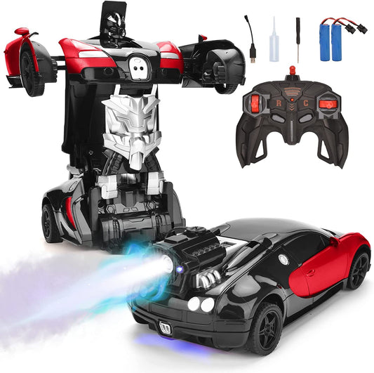 2in1 Convertible Transforms Robot Car Water Booster Spray - Blue