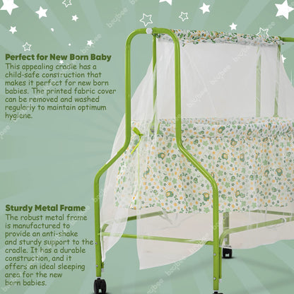 BAYBEE Enchant Baby Swing Cradle for Baby with Mosquito Net for 0 to 12 Month Boys Girls (Green)