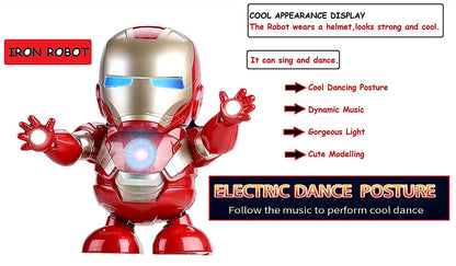 Dance Hero Iron Man Musical Toy With Openable Mask With Flashing Lights