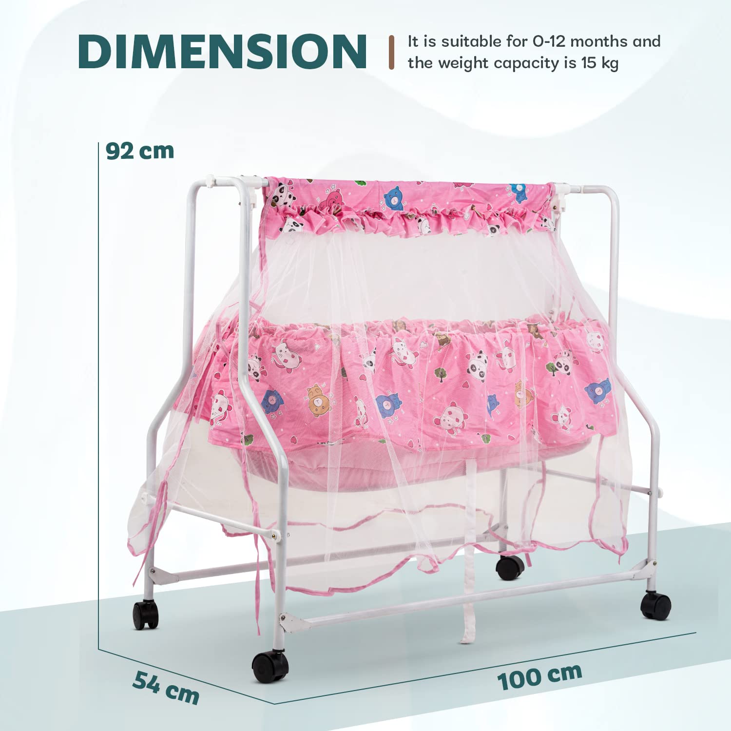 Baybee Baby Swing Cradle for Newborn Babies 0 to 12 Months (Pink)