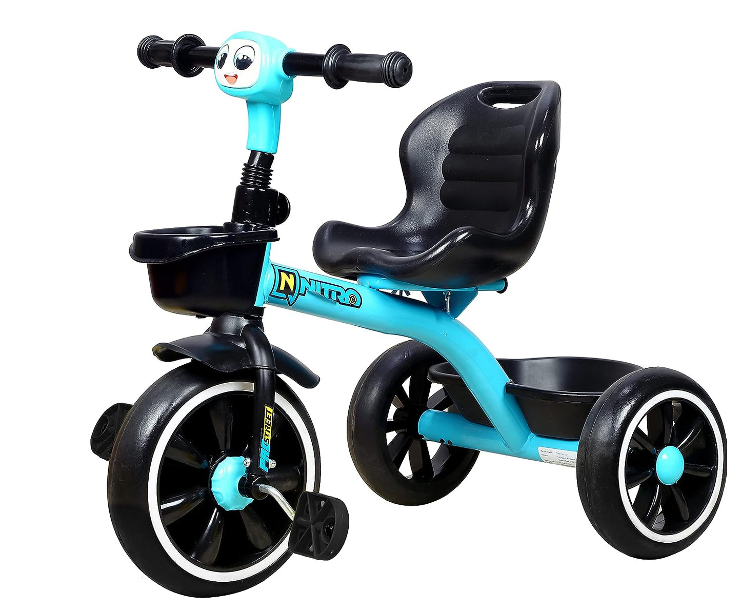 Luusa Nitro 250 TRICYCLE: A Fun and Sturdy Metal Baby Cycle with Cartoon Charm Blue