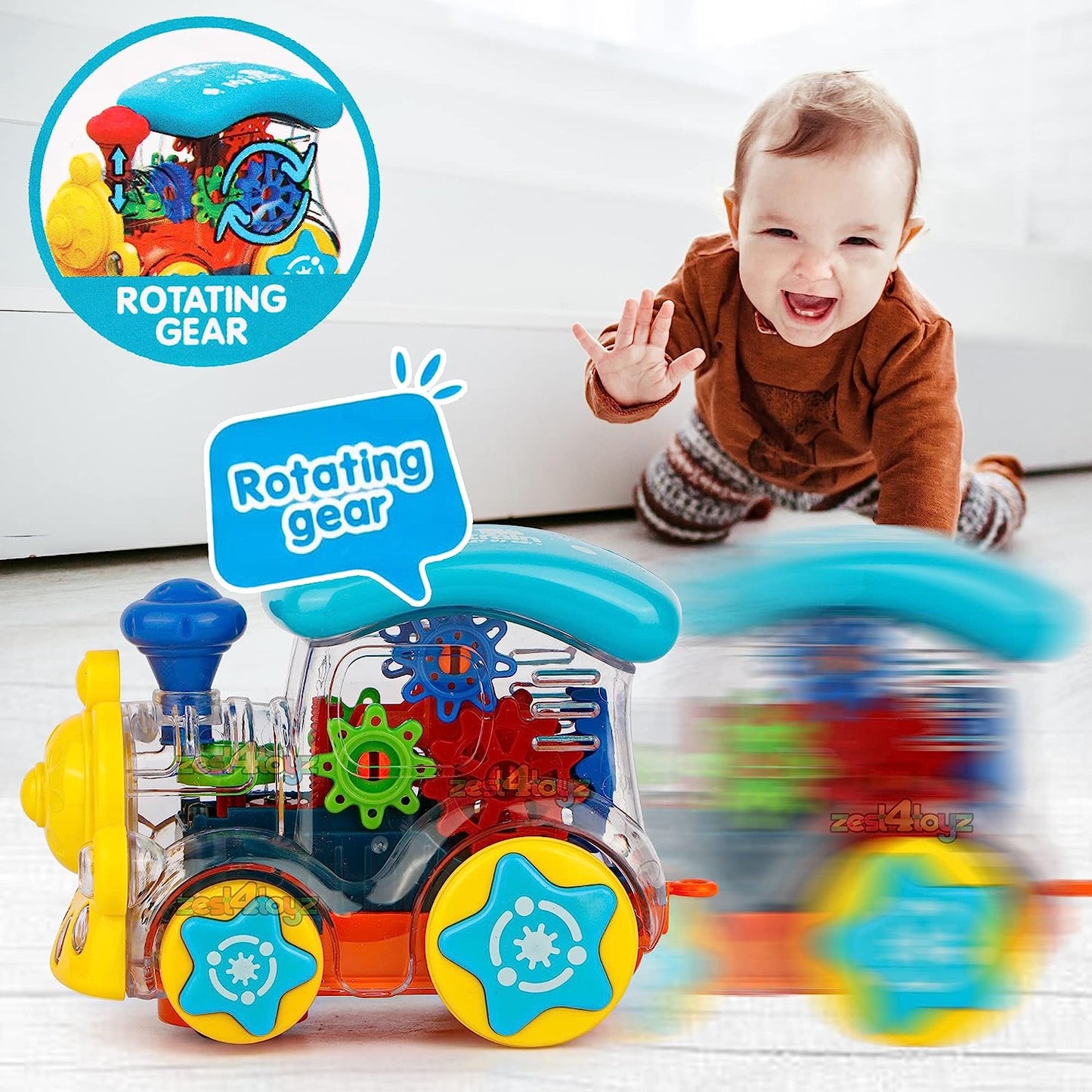 Transparent Gear Train Engine For 3+ Years Kids