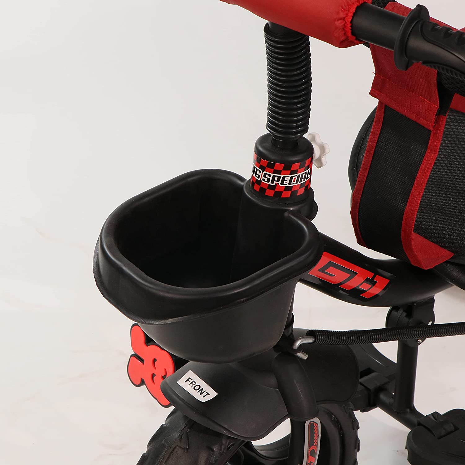 Luusa GT500 Hooded Tricycle Plug N Play Kids / Baby Tricycle with Parental Control (Red)