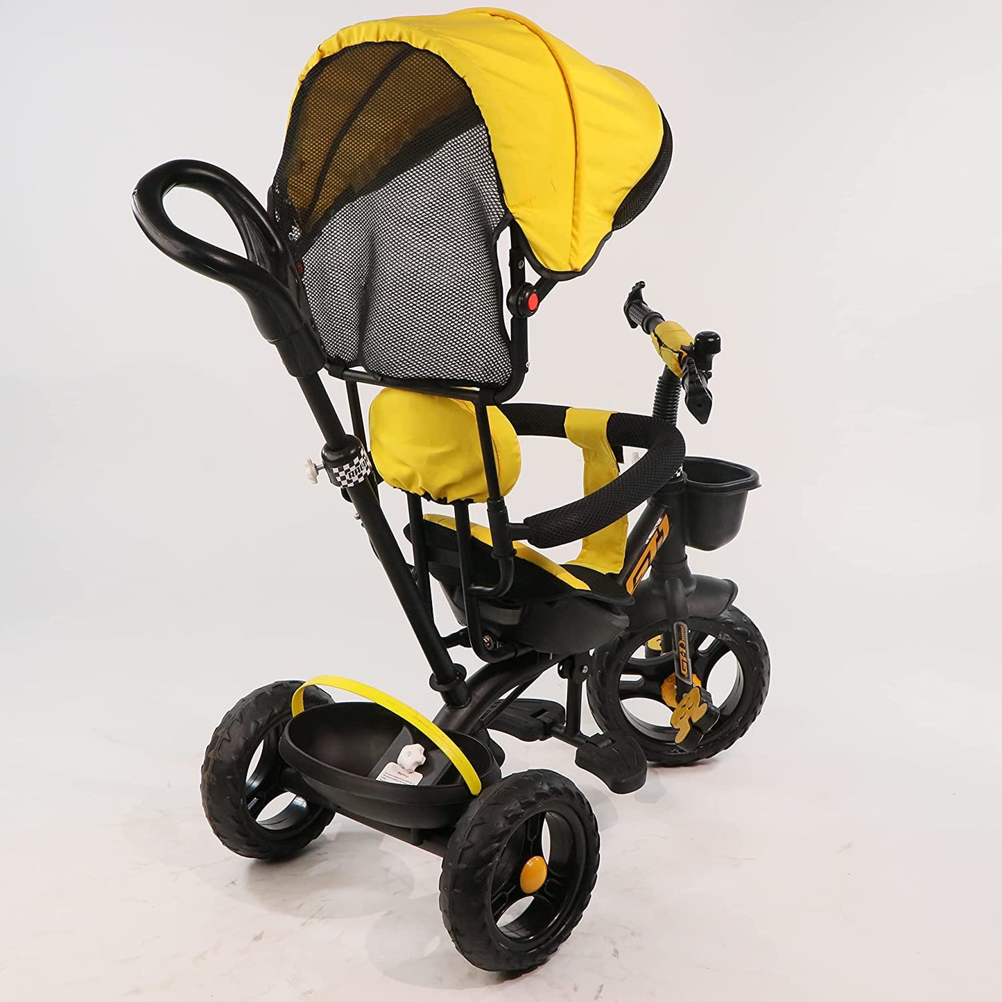 Luusa GT500 Hooded Tricycle Plug N Play Kids / Baby Tricycle with Parental Control (Yellow)