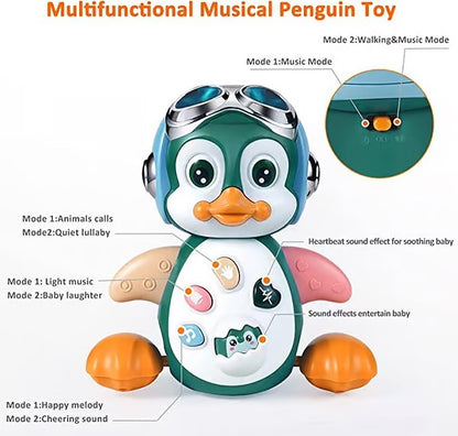 Penguin Baby Crawling Toys Non-toxic Musical Interactive Toys for 3-6Y