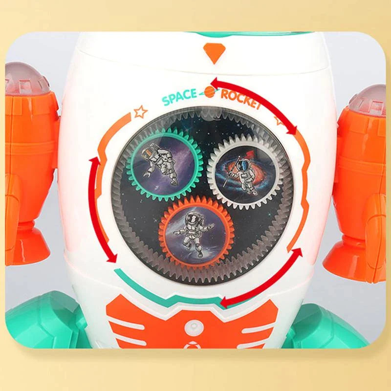 Astronaut Dancing Musical Robot Toys For Kids With Flashing Lights And Pop-Up Helmet