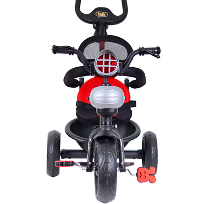 Luusa R9 Power Musical Tricycle for Kids - Hoodless Version Of Baby Cycle-Red