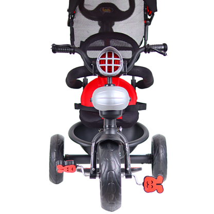 Luusa R9 Power 500 Tricycle for Kids Safest baby cycle with Hood and Parent Handle-Red