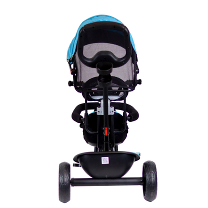 Luusa R9 Power 500 Tricycle for Kids Safest baby cycle with Hood and Parent Handle-Blue