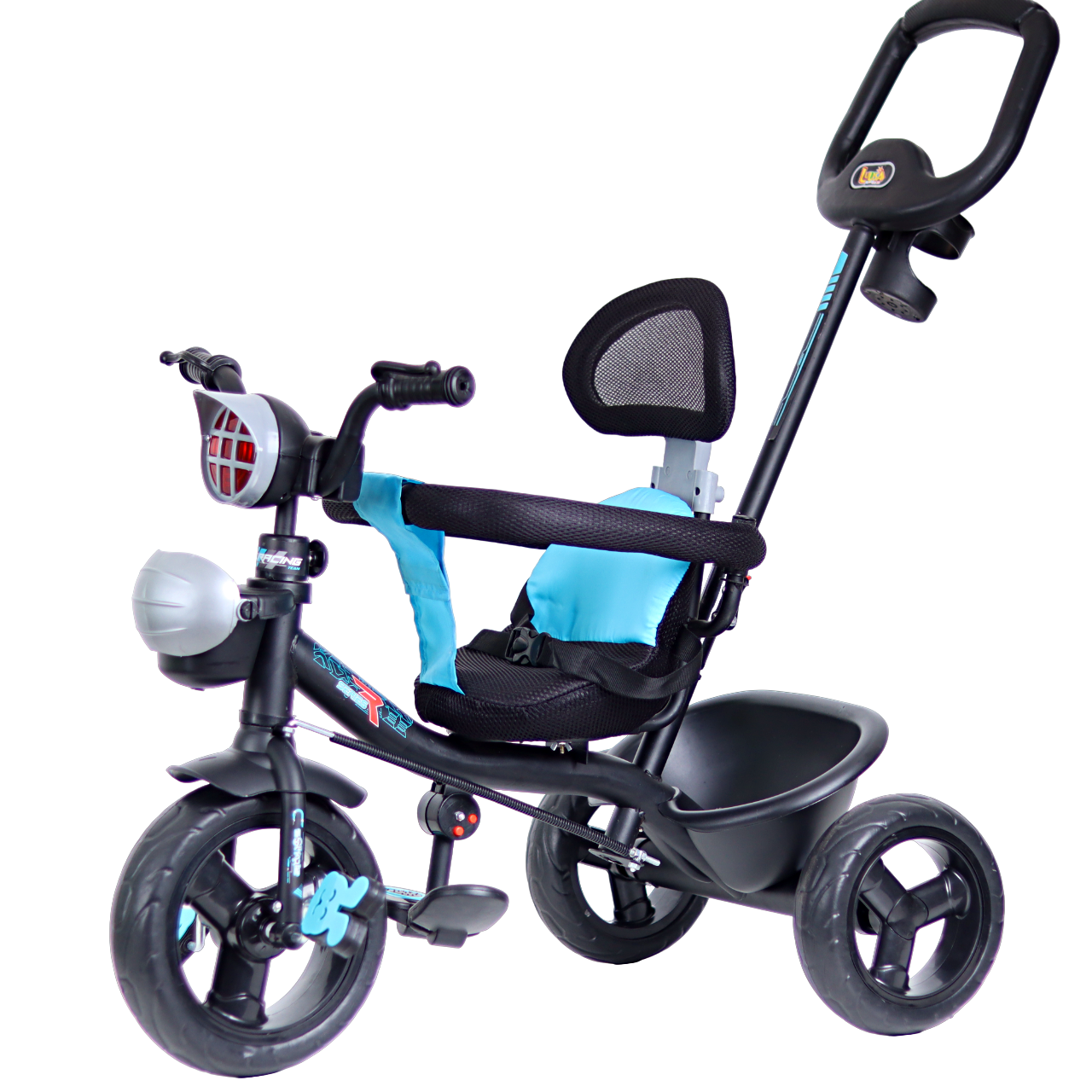 Luusa R9 Power Musical Tricycle for Kids - Hoodless Version Of Baby Cycle-Blue