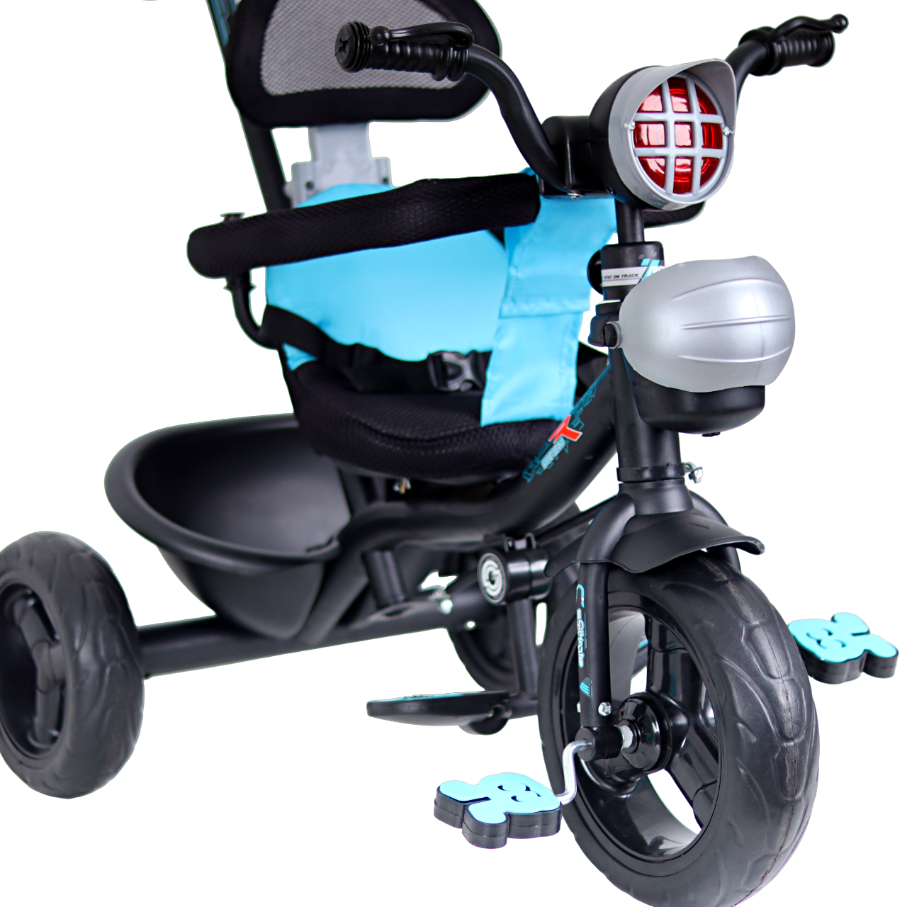 Luusa R9 Power Musical Tricycle for Kids - Hoodless Version Of Baby Cycle-Blue