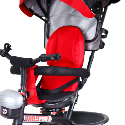 Luusa XR09 Hooded Tricycle for Kids Safest Baby Cycle Red
