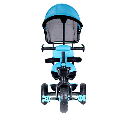 Luusa GT 500 Hooded Tricycle Plug N Play Kids / Baby Tricycle with Parental Control (Blue)