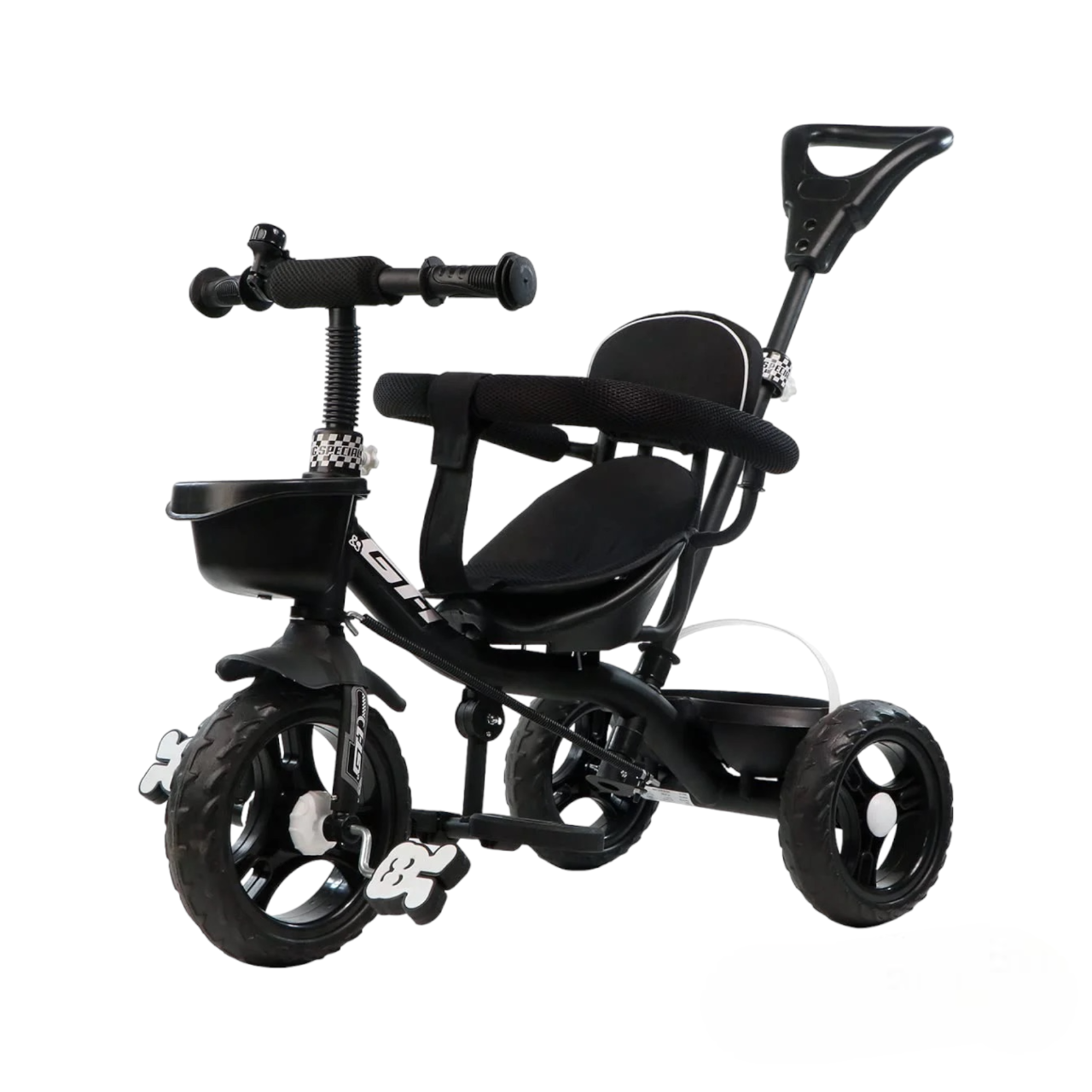 GT-1 Tricycle For Kids for 1-6 Years With Rubber Tyres (Black)