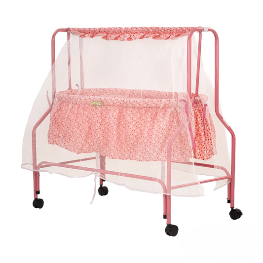 BAYBEE Enchant Baby Swing Cradle for Baby with Mosquito Net for 0 to 12 Month Boys Girls (Red)
