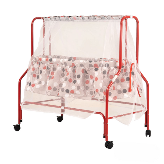 BAYBEE Enchant Baby Swing Cradle for Baby with Mosquito Net for 0 to 12 Month Boys Girls (Maroon Red)