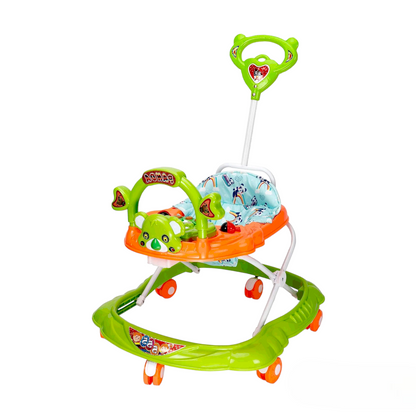 Panda 555 Baby Walker: Height-Adjustable Musical Walker For Kids-Green