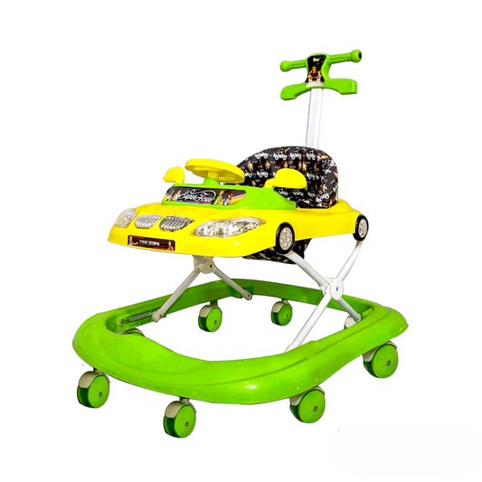 Panda Racing Car Baby Walker for Kids 6-18 months- Yellow&Green