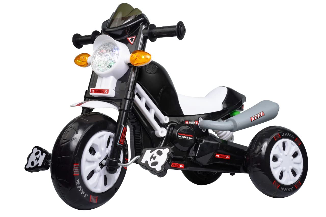 Panda Java Baby Tricycle / kids Cycle Ride-On Bikes With Music And Lights(Black)