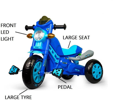 Panda Java Baby Tricycle And kids CycleRide-On Bikes With Music And Lights (Blue)
